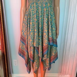 Fairy Layered Print Strapless Dress Skirt